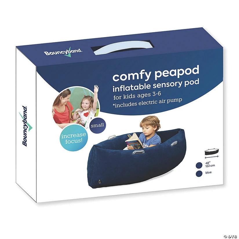Bouncyband® Comfy Hugging Peapod Sensory Pod, 48", Ages 3-6, Blue