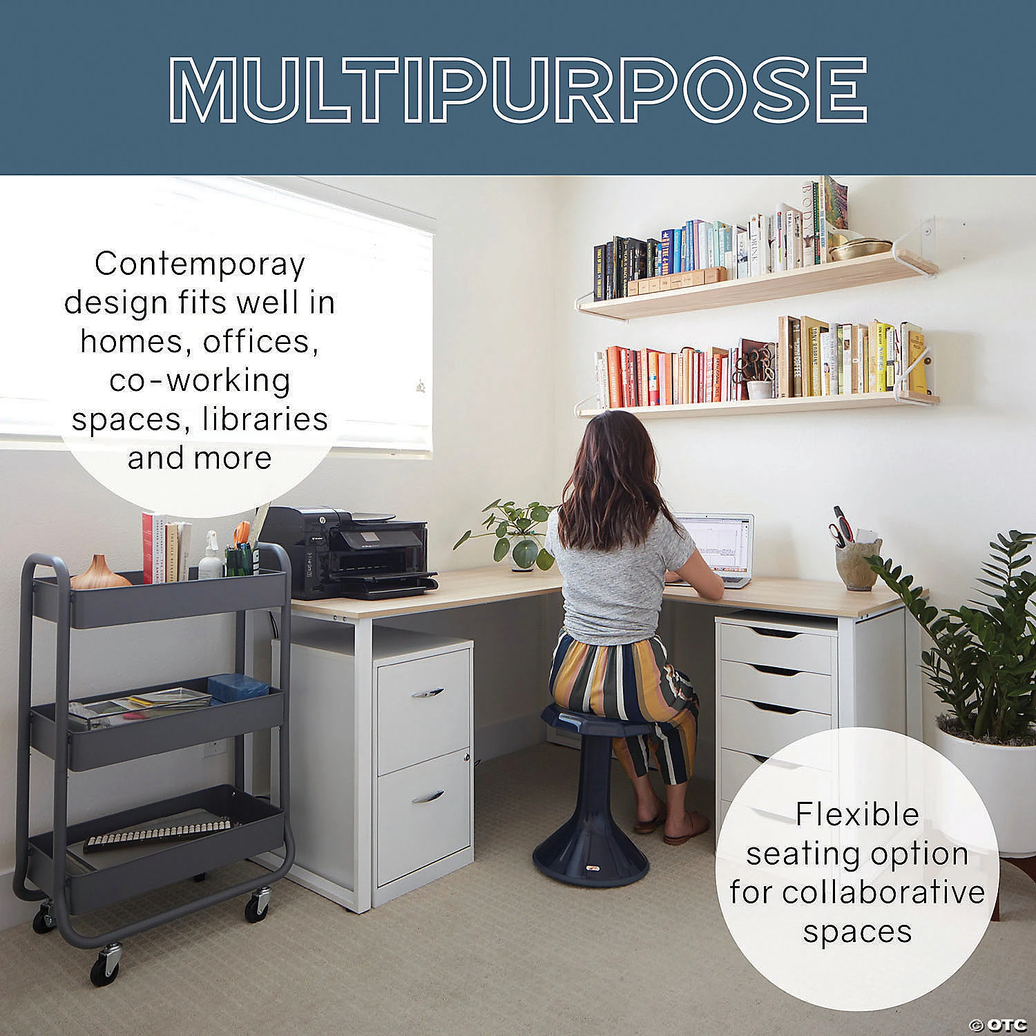 ECR4Kids 15" ACE Wobble Stool - Active Flexible Seating Chair for Kids - Classrooms and Home - Eggplant - Image 4