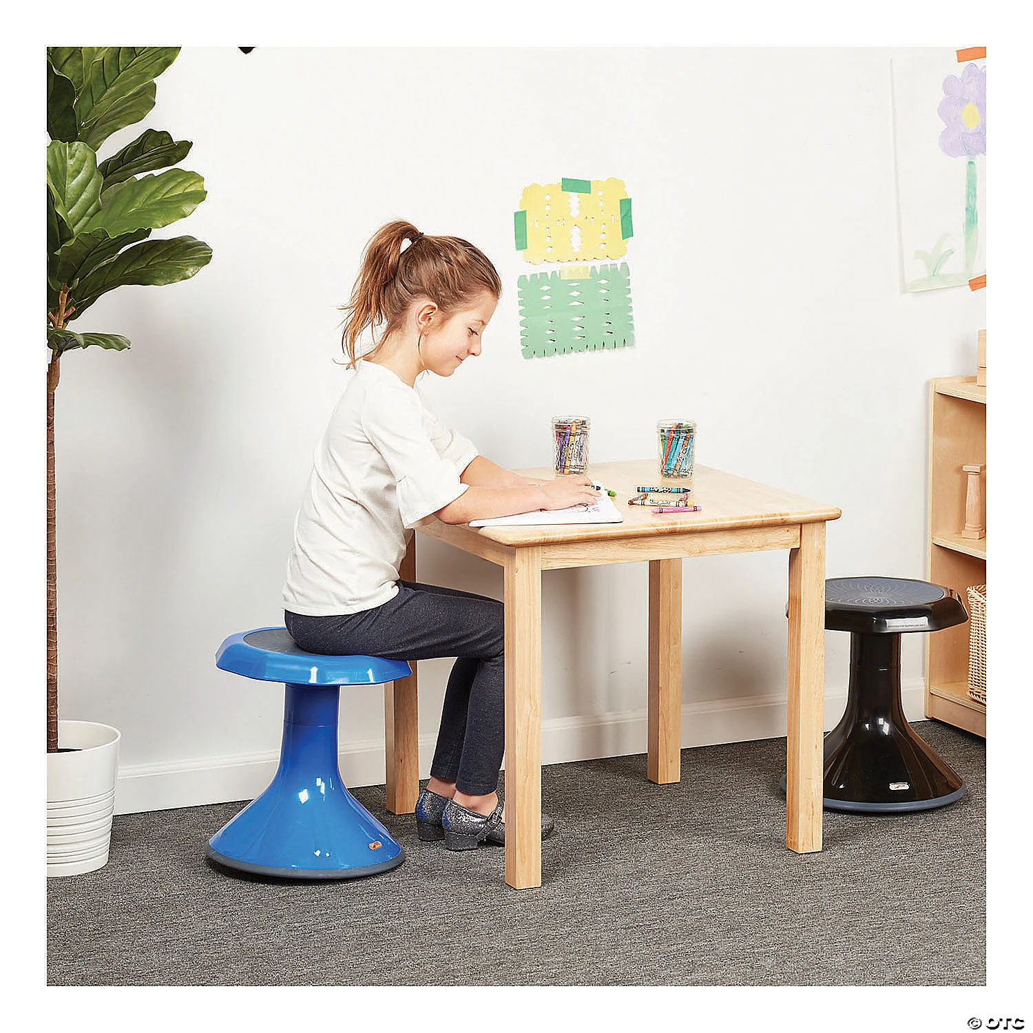 ECR4Kids 18" ACE Wobble Stool - Active Flexible Seating Chair for Kids - Classrooms and Home, Blue - Image 5