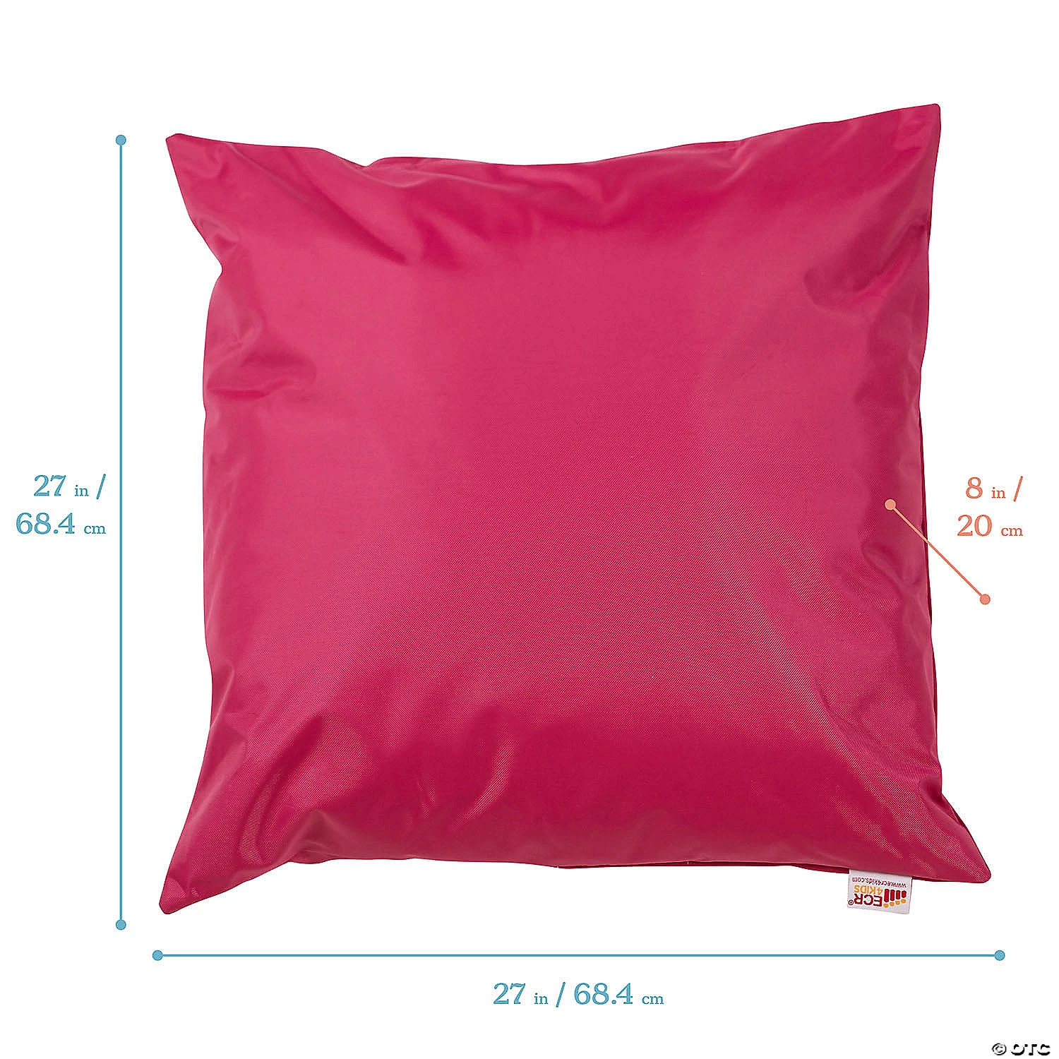 ECR4Kids 27in Jumbo Floor Pillow - Raspberry - Image 2