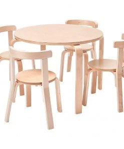 ECR4Kids Bentwood Curved Back Chair and Table Set - Natural
