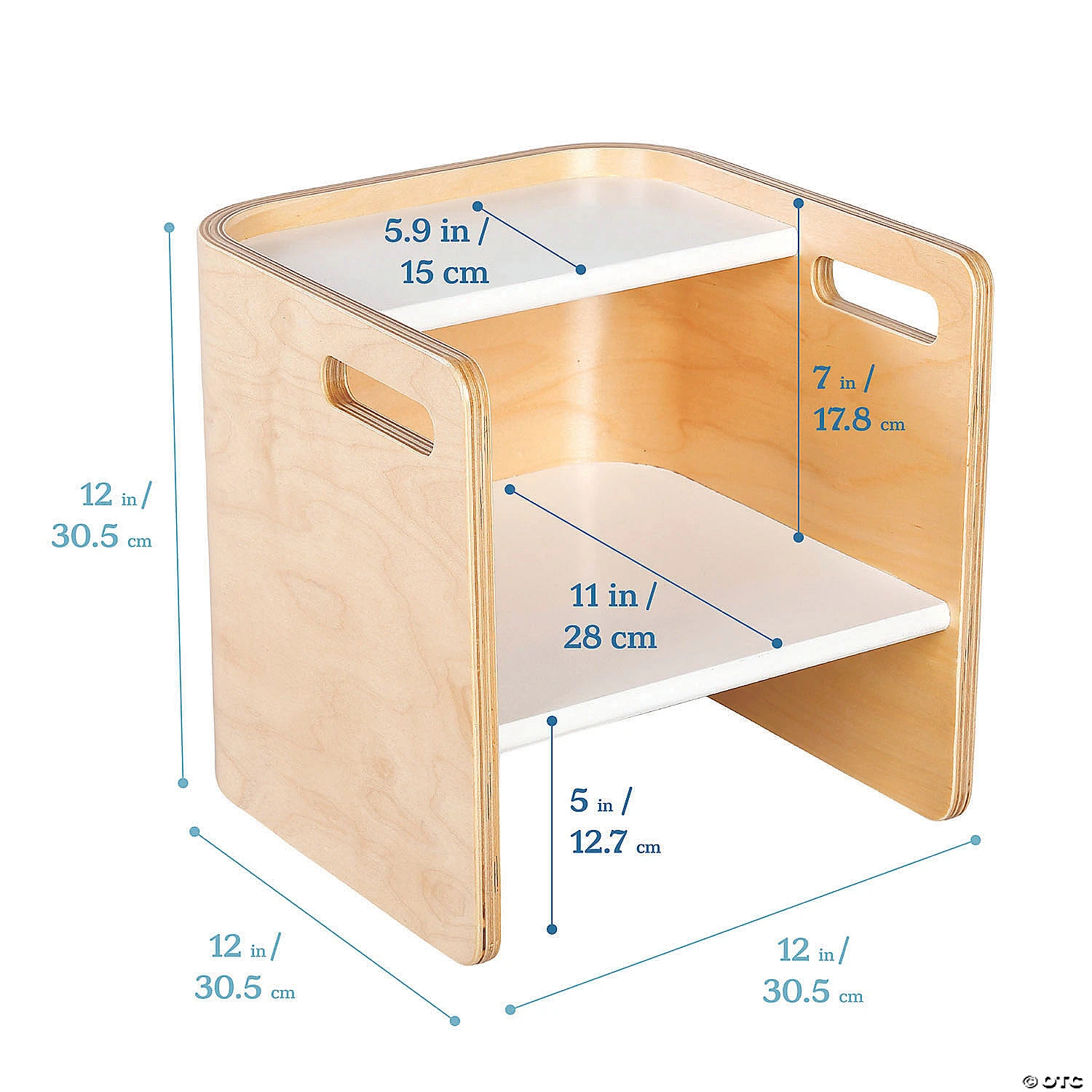 ECR4Kids Bentwood Multipurpose Cube Chair, Booster Seat, Activity Table, 3-in-1 Kids Furniture- Natural/White - Image 2