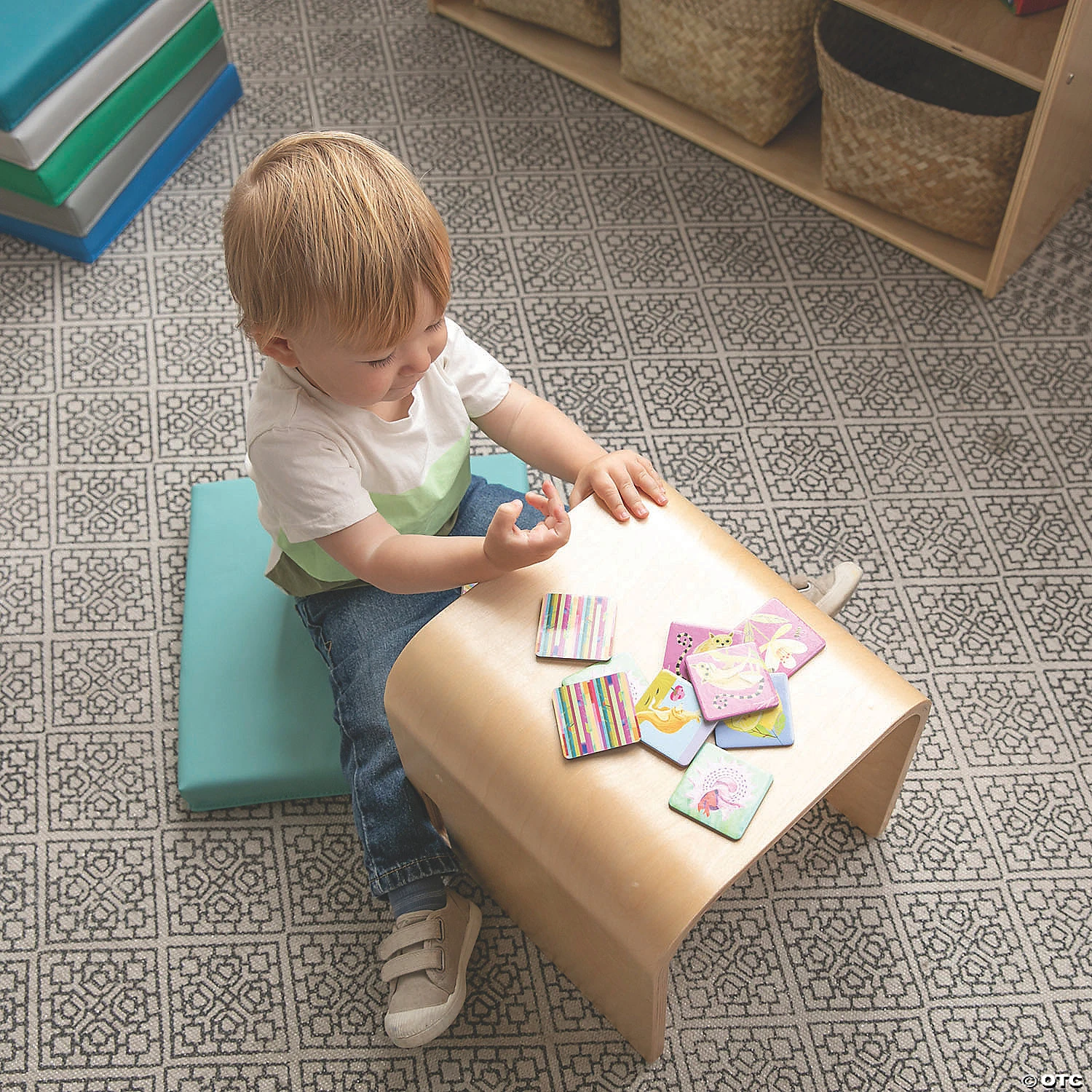 ECR4Kids Bentwood Multipurpose Cube Chair, Booster Seat, Activity Table, 3-in-1 Kids Furniture- Natural/White - Image 5