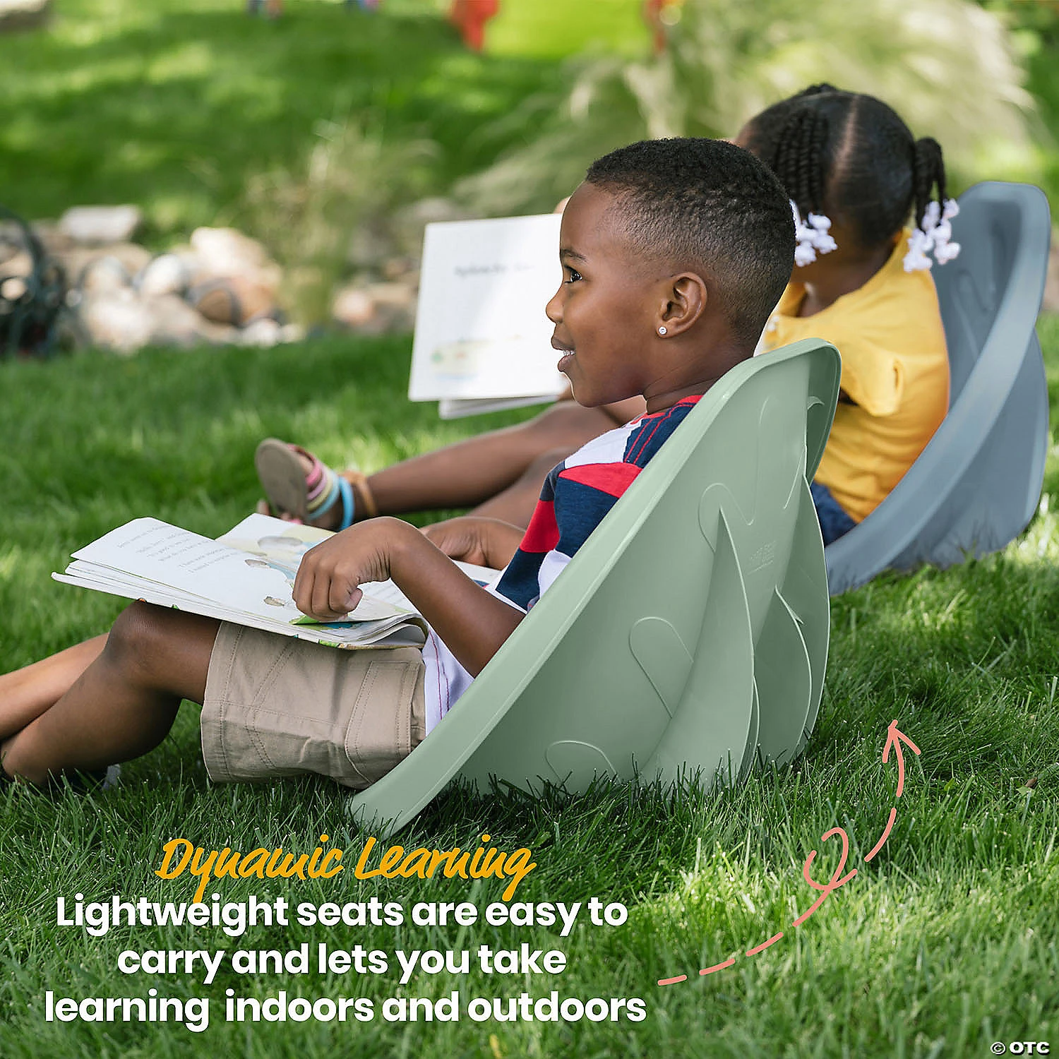 ECR4Kids Leaf Floor Seat 6-Piece - Sage/Grey - Image 4