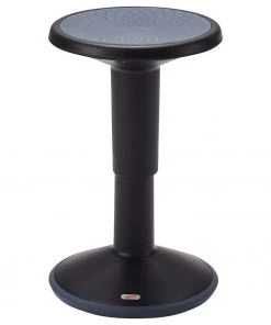 ECR4Kids SitWell Height-Adjustable Wobble Stool - Active Flexible Seating Chair for Kids and Adults - School and Office - Black