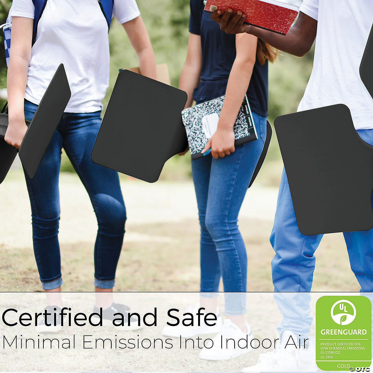 ECR4Kids® The Surf Portable Lap Desk, Flexible Seating - 10 Pack, Black - Image 3