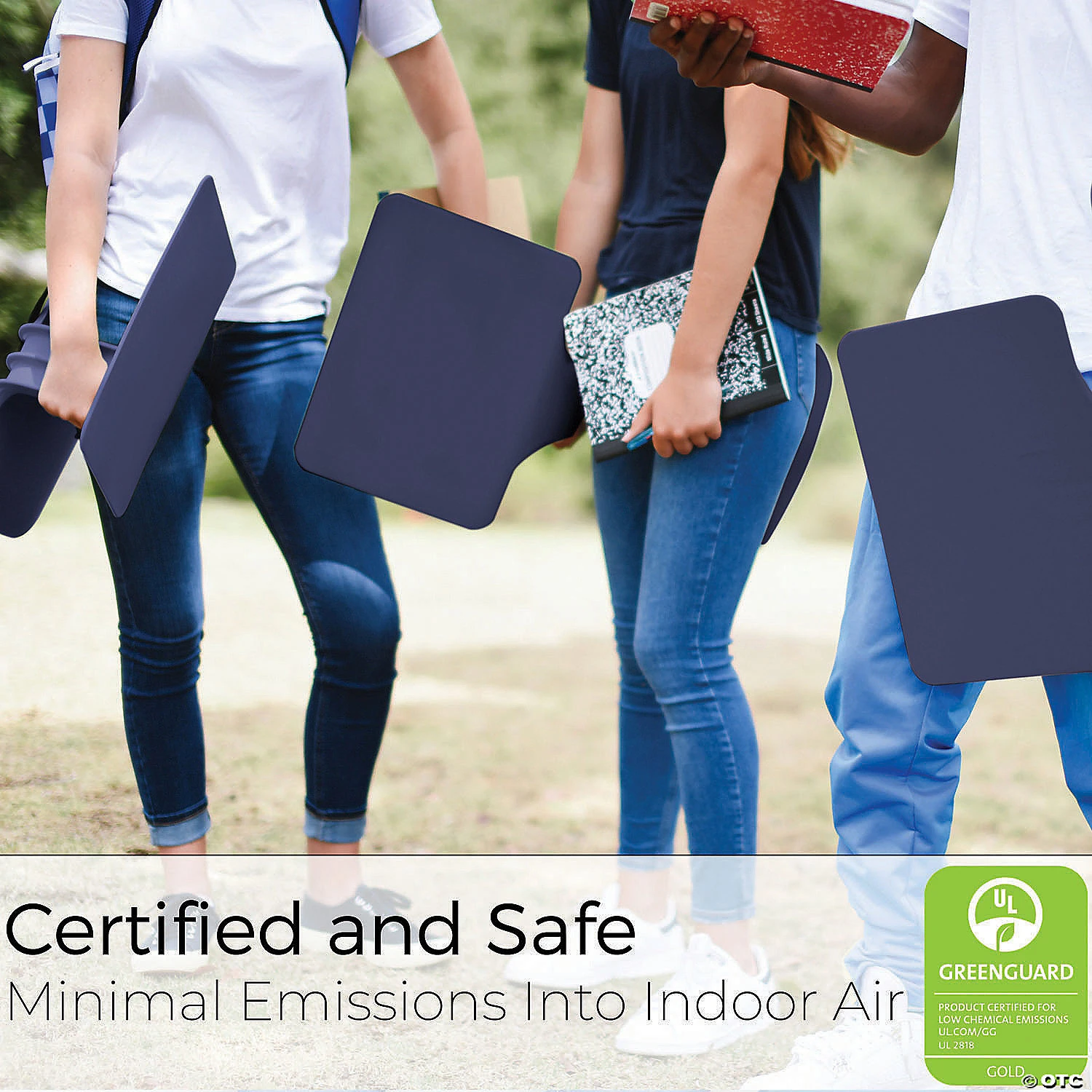 ECR4Kids® The Surf Portable Lap Desk, Flexible Seating - 10 Pack, Navy - Image 3