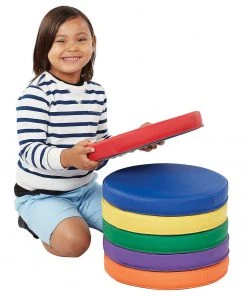 Factory Direct Partners SoftScape 15 in Round Floor Cushions, 6-Piece - Assorted