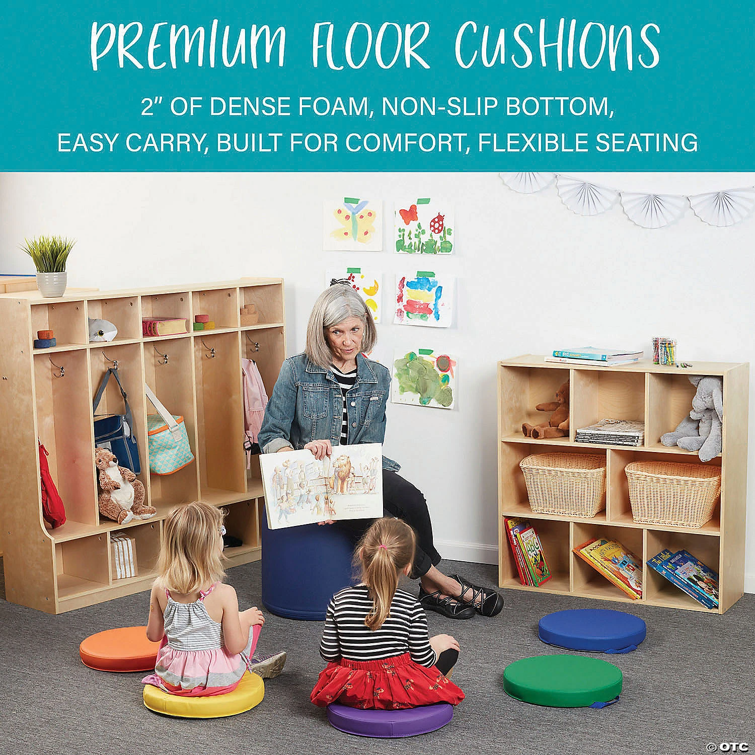 Factory Direct Partners SoftScape 15 in Round Floor Cushions, 6-Piece - Assorted - Image 5