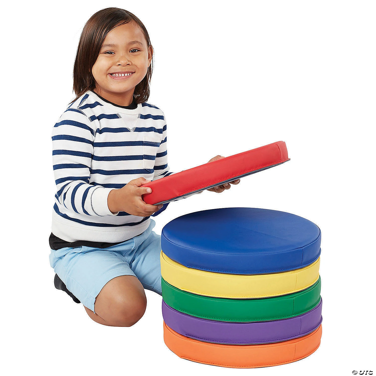 Factory Direct Partners SoftScape 15 in Round Floor Cushions, 6-Piece - Assorted