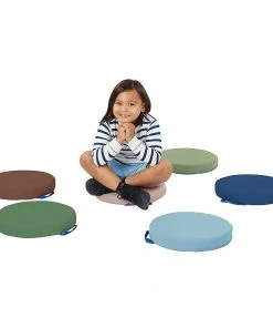 Factory Direct Partners SoftScape 15 in Round Floor Cushions, 6-Piece - Earthtone