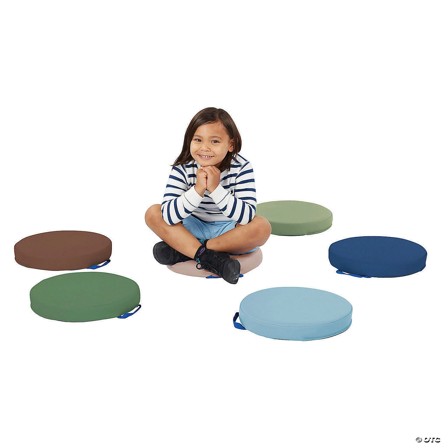 Factory Direct Partners SoftScape 15 in Round Floor Cushions, 6-Piece - Earthtone