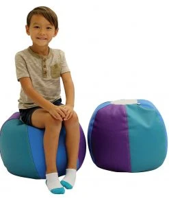 Factory Direct Partners SoftScape Bean Bag Puffs 12 in Height, 2-Pack - Contemporary/Purple