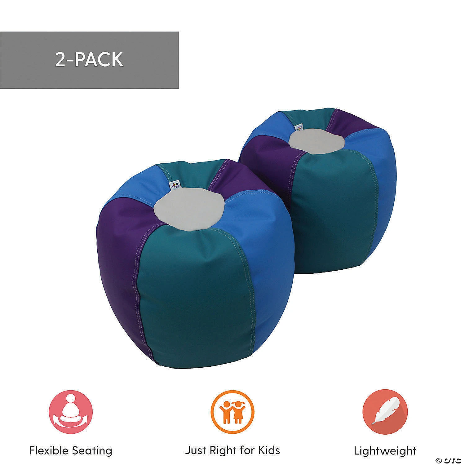 Factory Direct Partners SoftScape Bean Bag Puffs 12 in Height, 2-Pack - Contemporary/Purple - Image 2