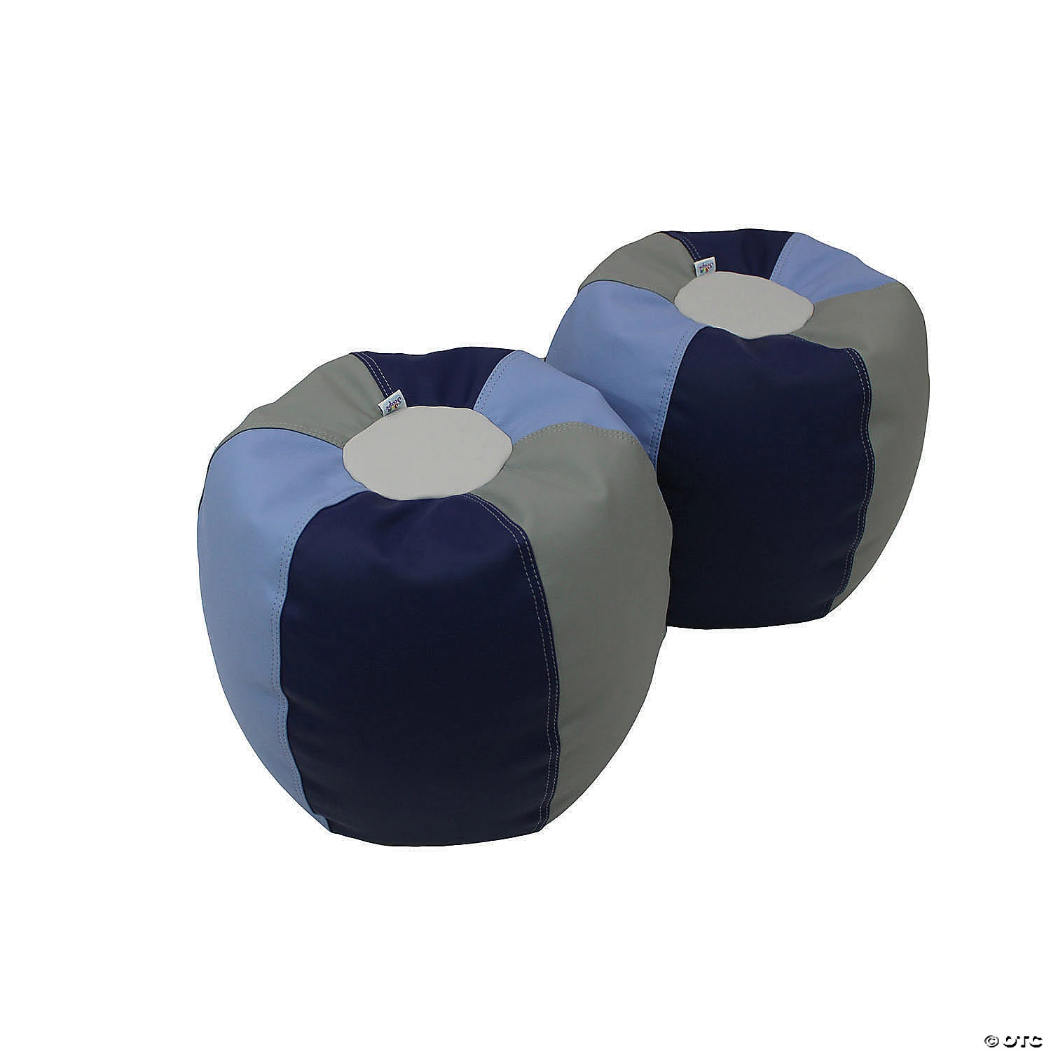 Factory Direct Partners SoftScape Bean Bag Puffs 12 in Height, 2-Pack - Navy/Powder Blue