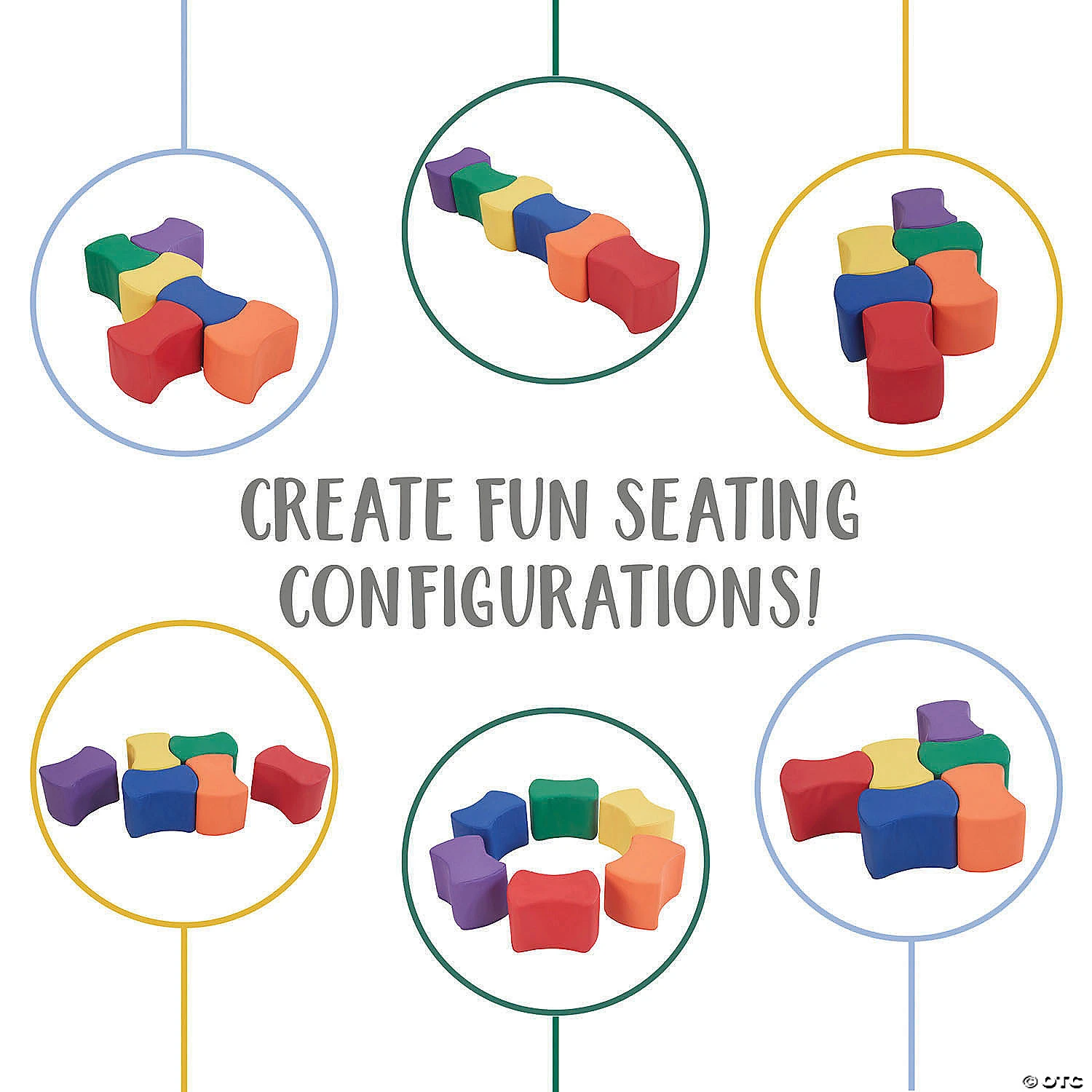 Factory Direct Partners SoftScape Butterfly Seating Set 10 in Height, 6-Piece - Assorted - Image 3