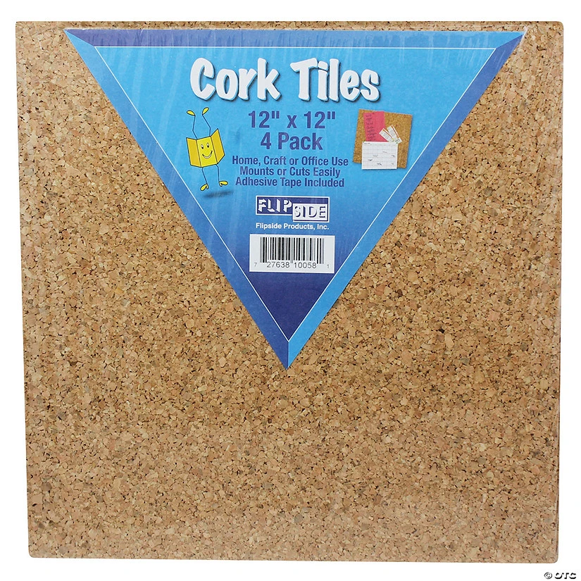 Flipside Cork Tiles, 12" x 12", Set of 4