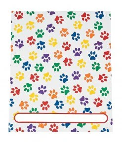 Paw Print Patterned Pocket Folders - 12 Pc.